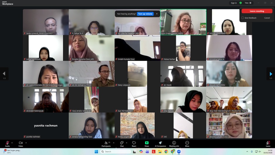 Sosialisasi Perkuliahan Pada Mahasiswa Semester Genap Tahun Akademik 2025/2026 Oleh Program Studi Magister Kesehatan Masyarakat Universitas Diponegoro.